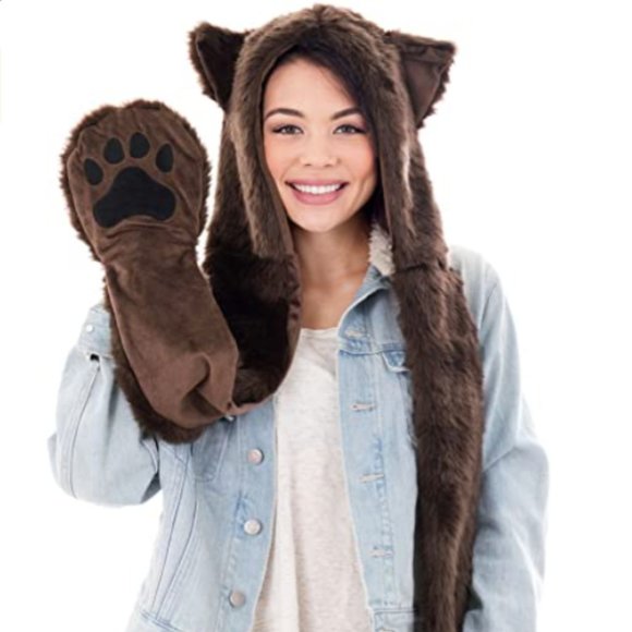 Multi-Functional Animal Hat, Scarf, & Mitten Combo - Picture 2 of 9